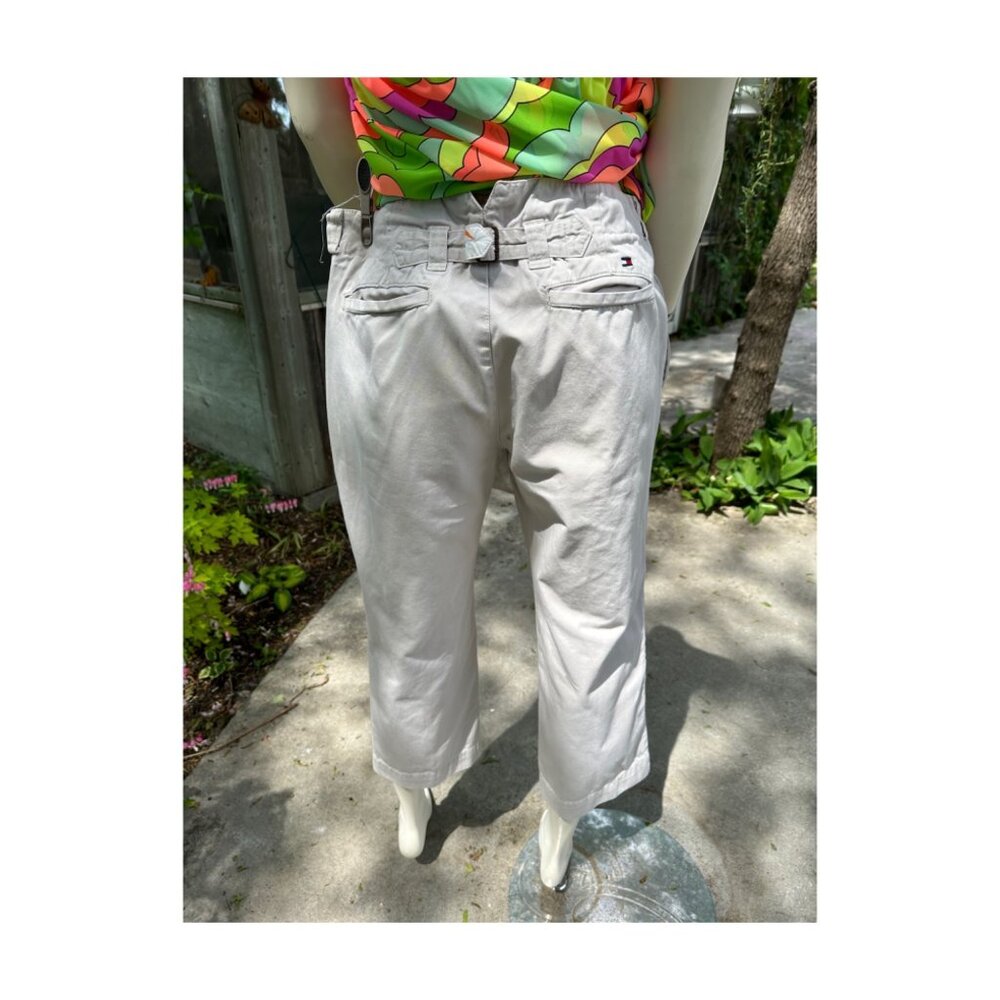 Y2K Tommy Hilfiger Belt Back Trousers Pants Suspender Buttons Straight Leg